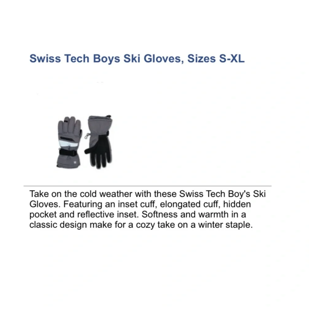 Swiss Tech Ski Gloves